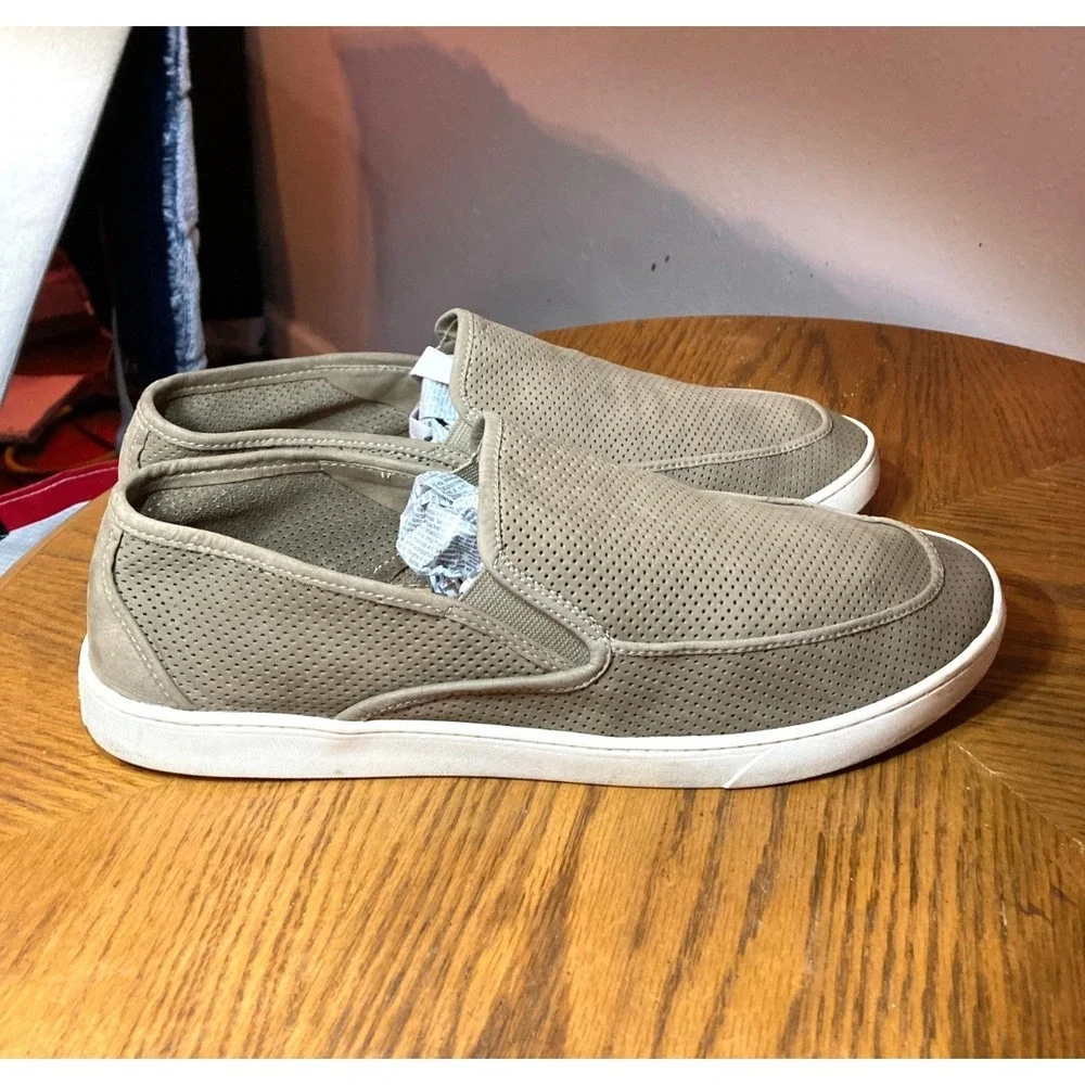 Flag Ltd Napa Glove Leather Slip‑On Loafer Men  13M Tan Perforated‎ Casual Shoe